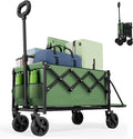 Collapsible Wagon with Tailgate, Wagons Carts Foldable with 350lbs Capacity by Canpsky