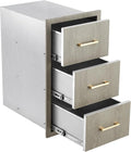 Stainless Steel Outdoor Kitchen Triple Drawers 16" W x 20.5" D x 28.5" H by GarveeTech