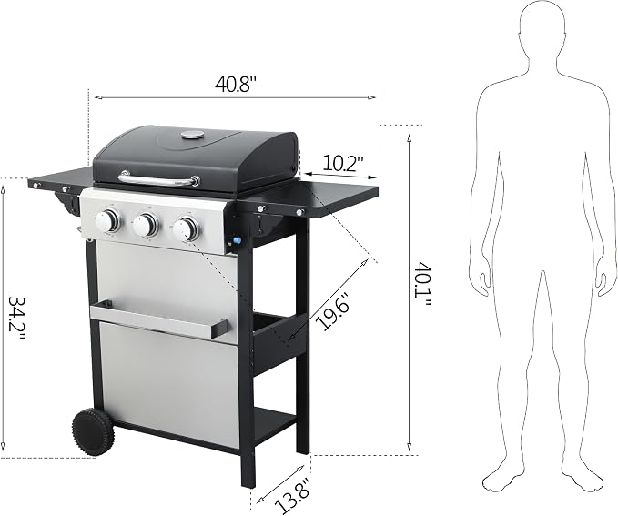 3-Burner Propane Gas BBQ Grill - Image 8