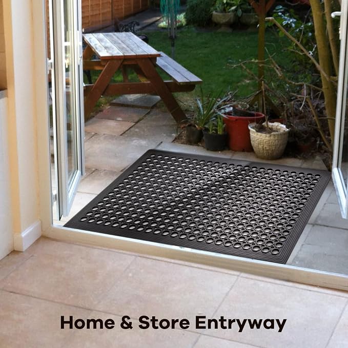 Anti Fatigue Rubber Floor Mats Restaurant Kitchen Rubber Drainage Mat Out Door - Image 3