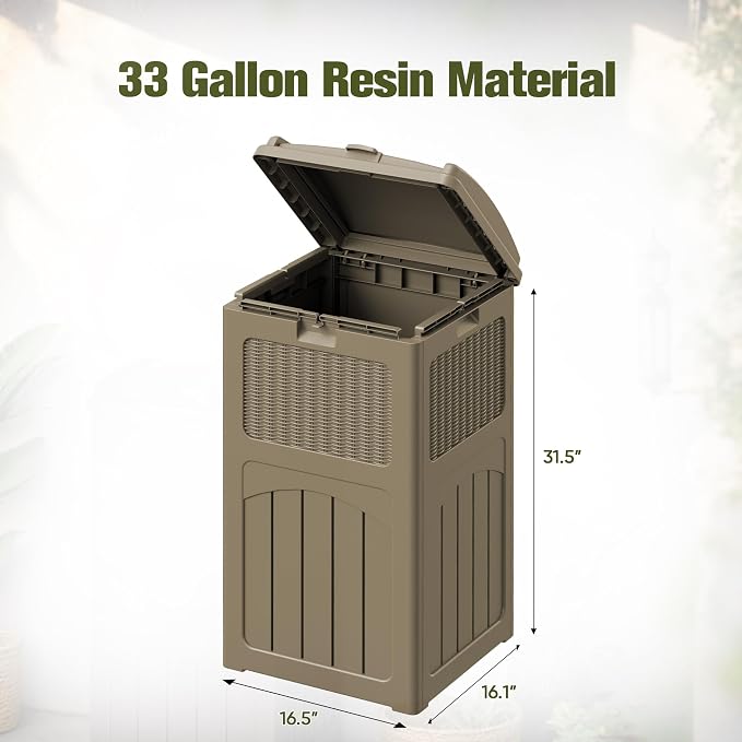 Devoko 33 Gallon Outdoor Trash Can, Hideaway Garbage Bins - Image 6
