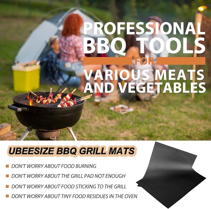 UBeesize 3 Pack Grill Mats for Outdoor Grill, Heavy Duty Grill Mats, Non Stick - Image 2
