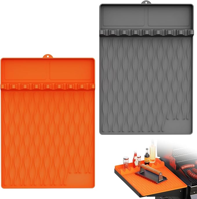 2-Pack Silicone Griddle Mat for Blackstone – Heat-Resistant Utensil Holder by YOUCHNEGZHIFAN
