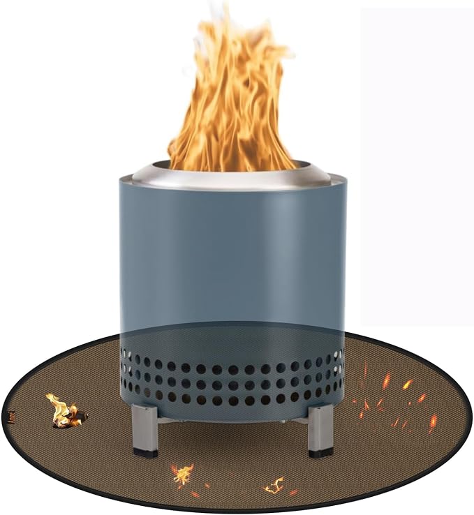 Anze 20" Tabletop Fire Pit Mat, 4 Layers Round Fireproof Mat Campatible by Anze