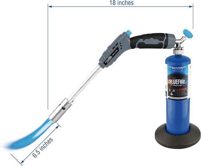 BlueFire 18“ Propane Grill Torch Charcoal Starter Free Fuel Gas Cylinder Base! - Image 3