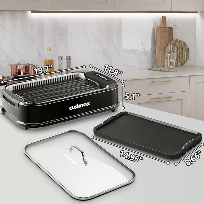 CUSIMAX Indoor Grill, Electric Smokeless Grill, 1500W Korean BBQ Grill - Image 7
