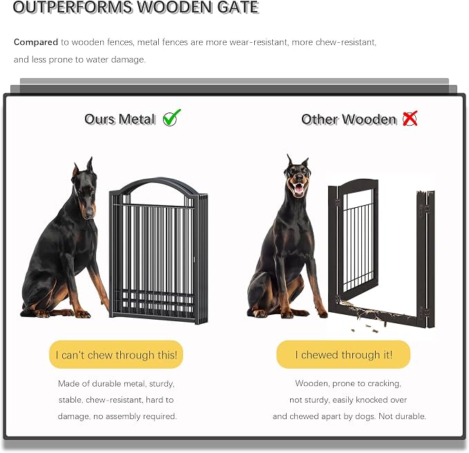 4NM Metal No Drilling Expandable Dog Gate, Extra Wide 96", Extra Tall 32" Free - Image 5