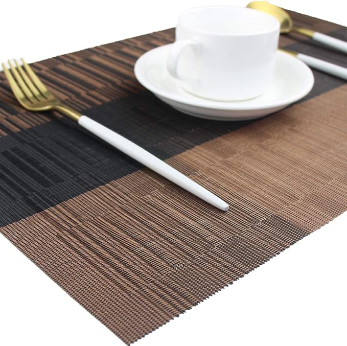 PIGCHCY Placemats, Washable Vinyl Woven Table Mats, Elegant Durable Placemats - Image 4