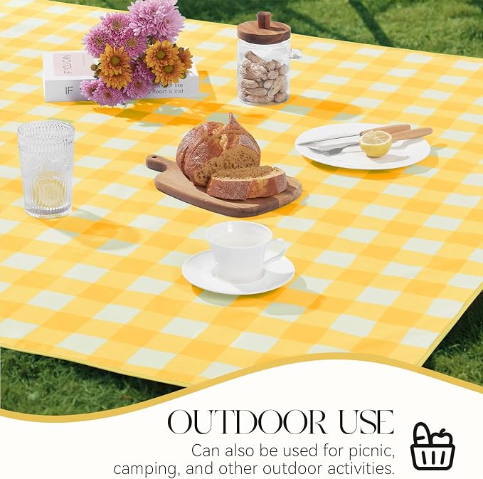 MOSAYT Rectangle Vinyl Tablecloth, 100% Waterproof Buffalo Gingham Plastic - Image 8