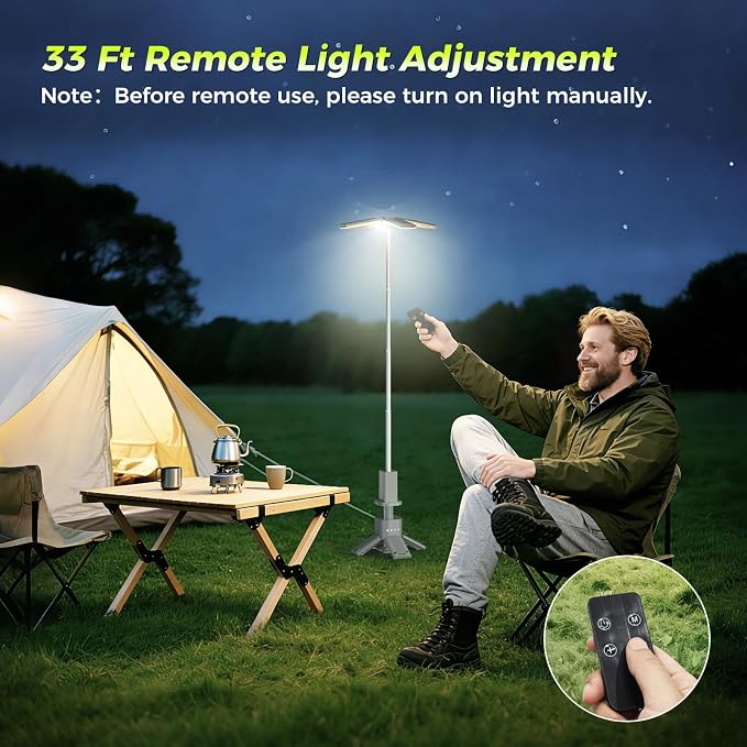 Telescopic Camping Lights with Remote Control, 14000 mAh Rechargeable, 6000LM - Image 5