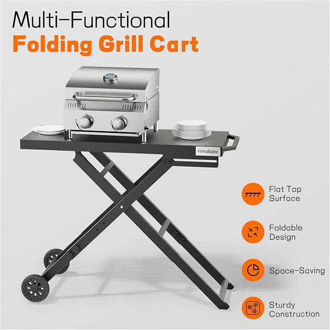 veralune Folding Grill Table, Outdoor Prep Table - Image 3