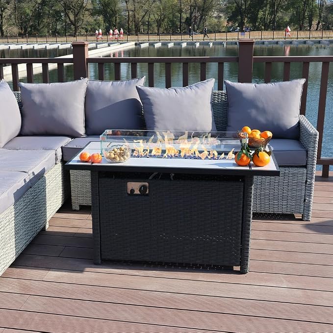Tirana Propane Fire Pit Table 45" Outdoor Firepit 50, 000 BTU Firepits - Image 2
