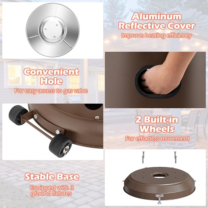 Tangkula 50, 000 BTU Propane Outdoor Heater, Patio Heater - Image 7