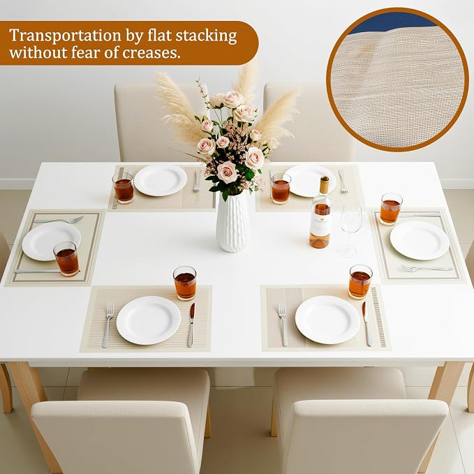 Placemats Set of 6, Faux Leather Placemats, Waterproof - Image 6