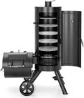 Captiva Designs Charcoal Vertical Smoker Grill and Offset Smoker Grill Combo by CaptivaDesigns