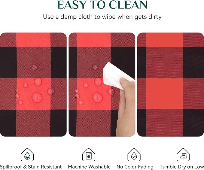 Softalker Gingham Checkered Tablecloth Rectangle - Image 5