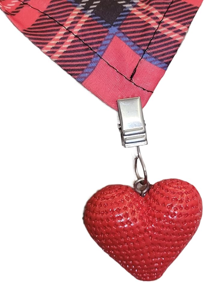 TwoFish Home Set of 4 Red Heart Tablecloth Weights Clips Red Heart Handicraft - Image 4