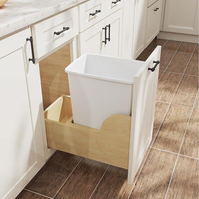 ROOMTEC 35QT Kitchen Trash Can, Sturdy and Lightweight Slim Trash Can, Trash - Image 4