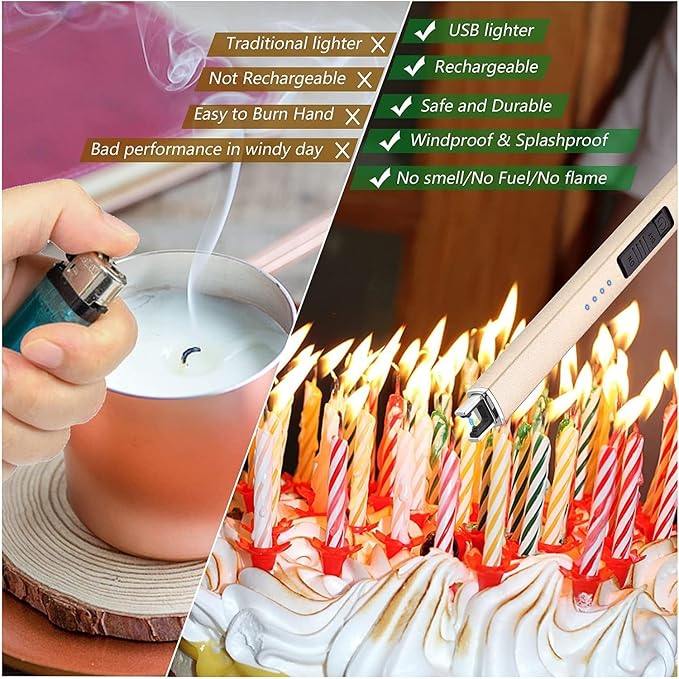 MEIRUBY 2 Pack Electric Candle Lighter, Christmas Stocking Stuffers Gifts - Image 4