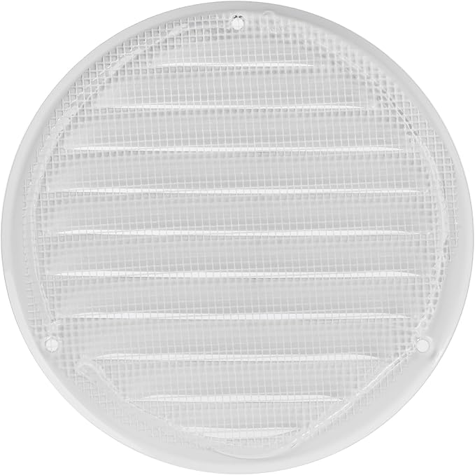 Repa Market 5 Inch Round Air Vent Cover/White Galvanized Steel Louvered Grill - Image 8
