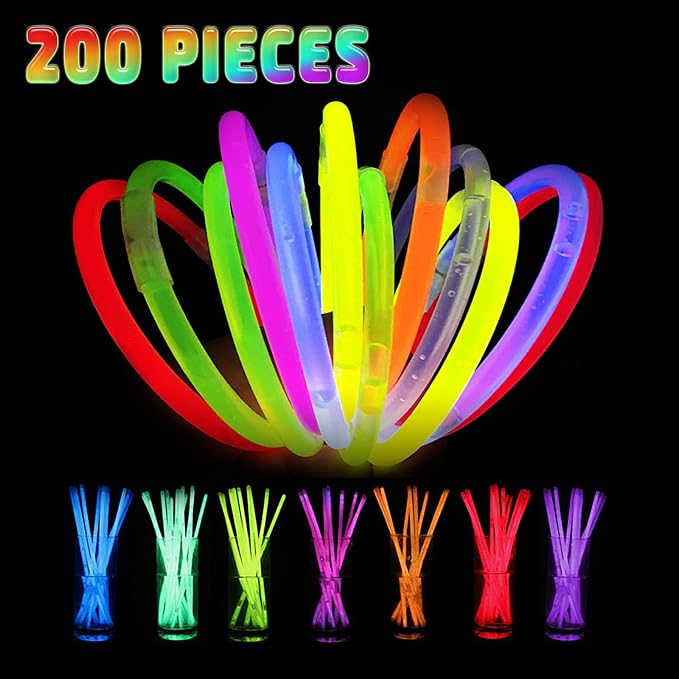 200 Pcs Glow Sticks Bulk Party Pack, Glow in the Dark Light Up Sticks - Image 5