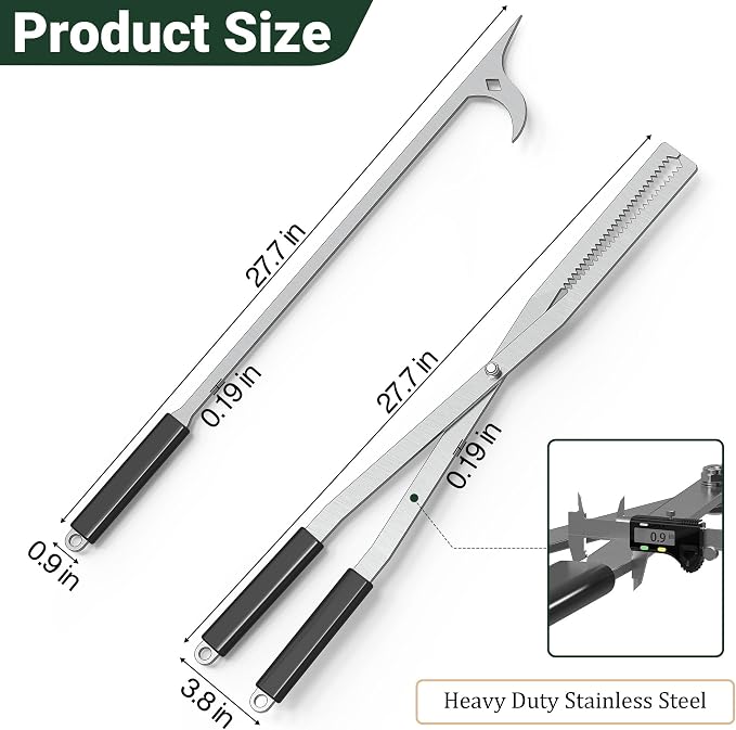 Tredre Fire Tongs and Fire Poker Set, Stainless Steel Fire Pit Tools - Image 8