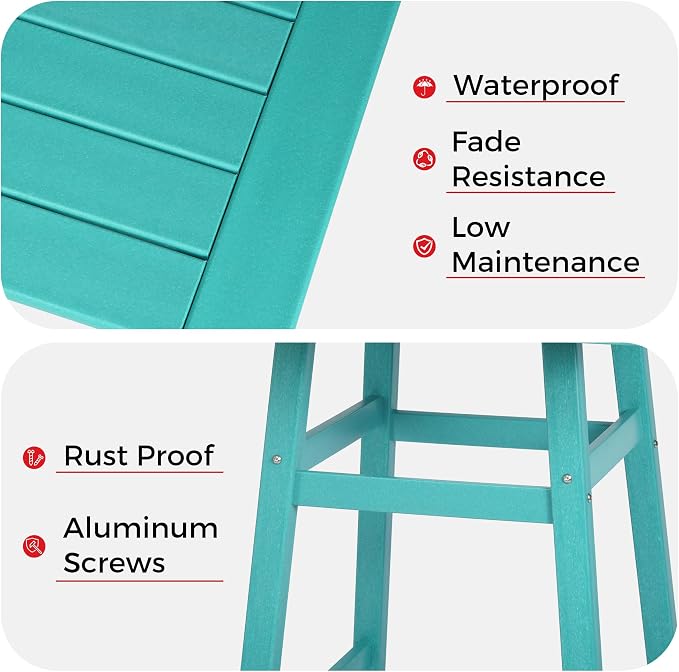 Costaelm Outdoor Bar Table, Patio Bistro Dining Pub Table - Image 4