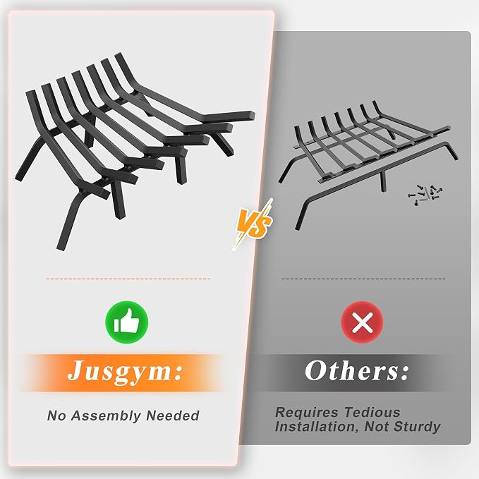 Fireplace Grate 21 Inch with 7 Support Legs, Solid Steel Heavy Duty Fireplace - Image 5