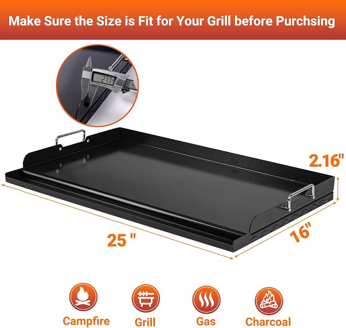 Skyflame Nonstick Griddle Top for Gas Grill, Fit for Camping, Tailgating - Image 2