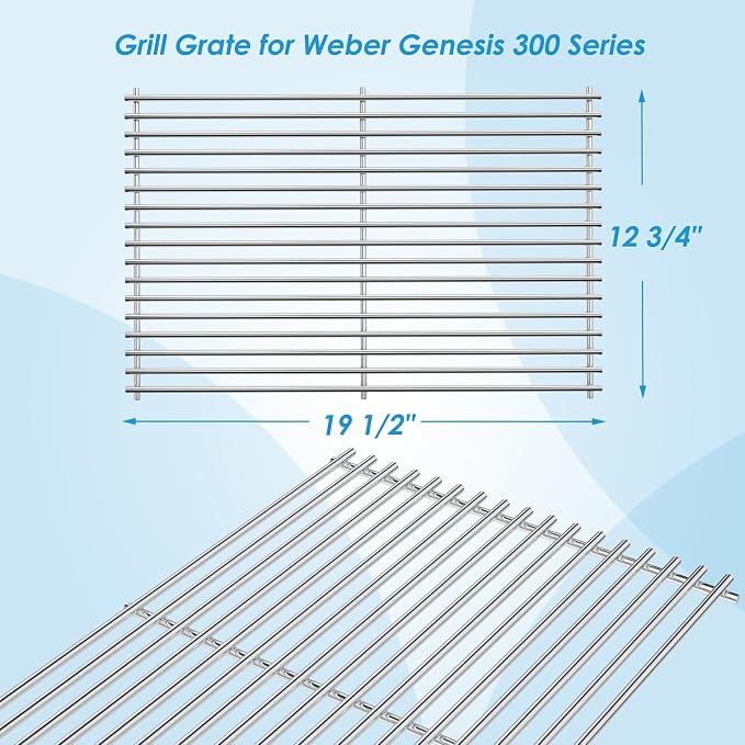 7528 7524 19.5" Grill Grates for Weber Genesis 300 Series Genesis E310 E320 - Image 4
