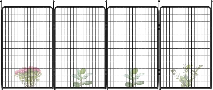 FXW Garden Fence Outdoor for The Yard – 50in x 10.4ft Heavy Duty Metal Animal by FXW