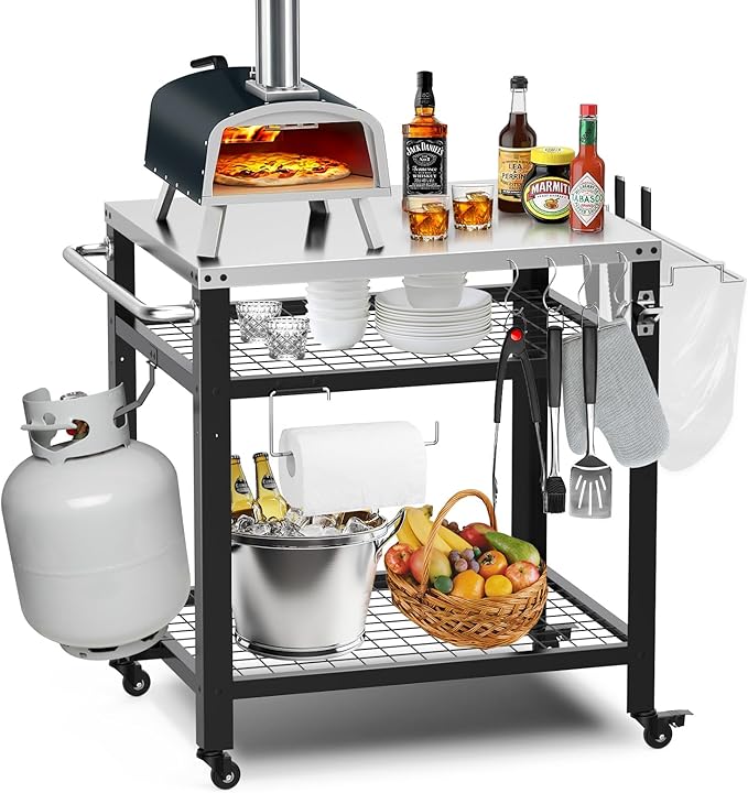 Stainless Steel Pizza Oven Table by MMETERXITY