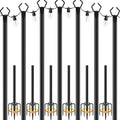 7 Pack String Light Poles, Metal Poles by NUERPO