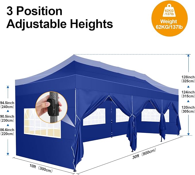 COBIZI 10x30 Pop up Canopy Tent 10x30 Canopy - Image 5