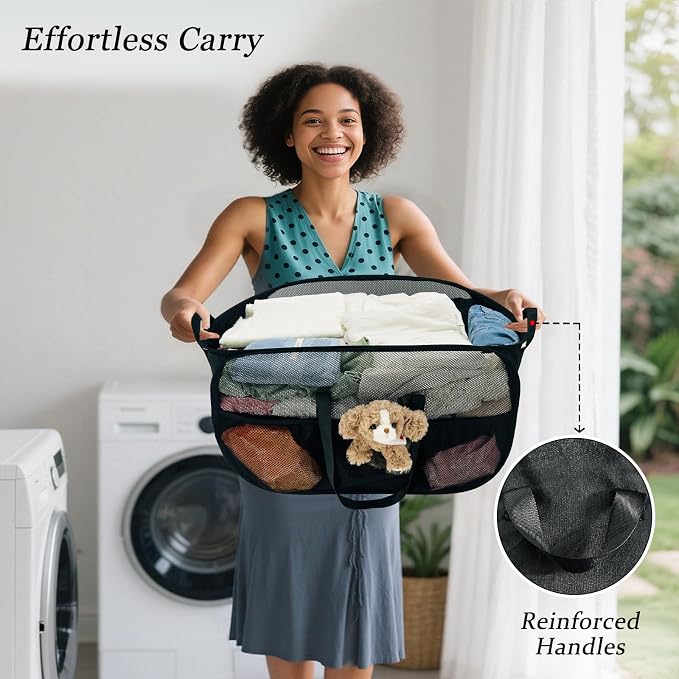 100L Extra Large Mesh Pop Up Hamper - Image 5