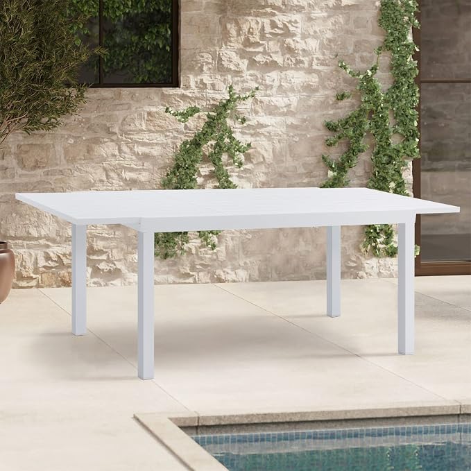 Soleil Jardin Aluminum Patio Extendable Dining Table, Adjustable Indoor Outdoor - Image 9