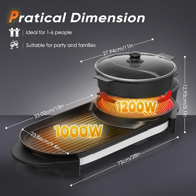 2 in 1 Electric Smokeless Hot Pot - Image 7