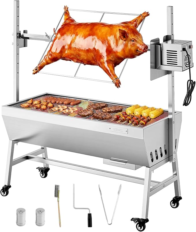 VEVOR Rotisserie Grill, 37in BBQ Outdoor Pig & Lamb Spit Roaster, Charcoal Spit by VEVOR