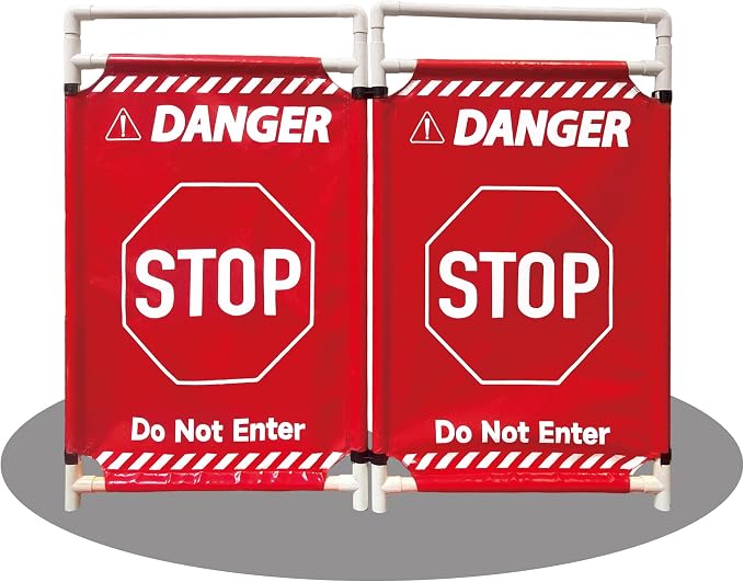 Safety Caution Barricade 2Panels Foldable Security Signs by LTCANOPY