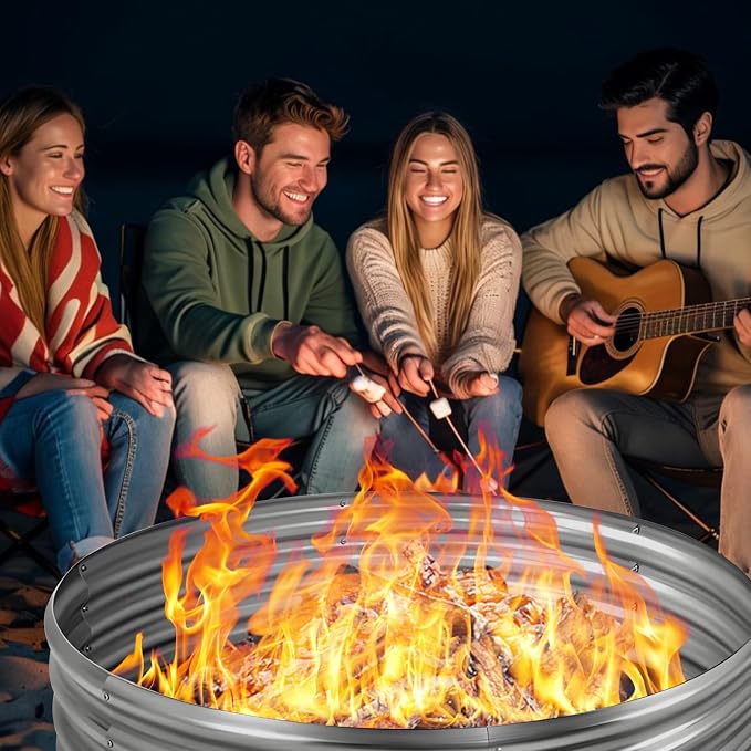 HGD 60 Inch Large Galvanized Steel Metal Fire Pit Ring - 5FT Heavy Duty Fire - Image 6