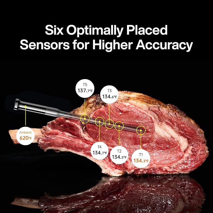Typhur Sync Gold Wireless WiFi Meat Thermometer, 2 Slim Probes, 6 Sensors - Image 2
