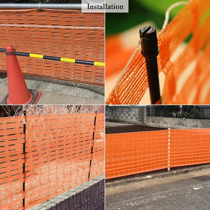 3x100 FT Orange Safety Fence, Plastic Mesh Roll - Image 5