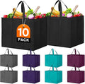 WISELIFE Reusable Grocery Shopping Bags 10 Pack Large Foldable Tote Bags Bulk by WiseLife