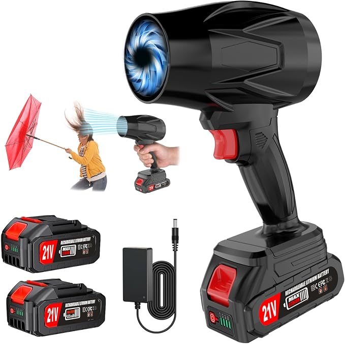 Leaf Blower Cordless with Battery and Charger, 21V Hand Held Blower, Turbo Air by Vopot