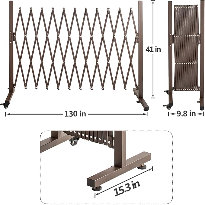 TECSPACE Aluminum Expandable Garden Fence, Portable Barricade Gate - Image 2