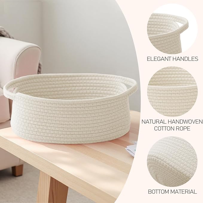 Woven Basket, Small Rope Storage Bin - Image 3