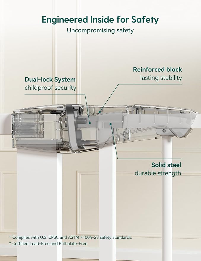 BABELIO 36" Tall Baby Gate, PressGuard P7, 29-48" Auto Close Pressure Mounted - Image 3