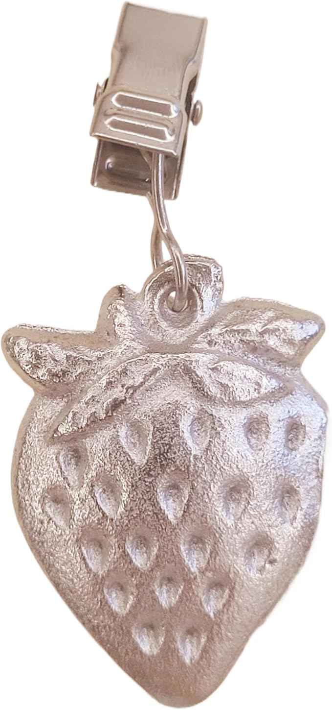 TwoFish Home Set of 4 Metallic Strawberry Tablecloth Clamps Metallic Strawberry - Image 5