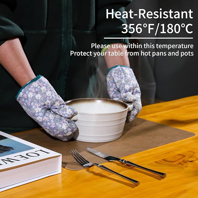 Cowhide Pattern Faux Leather Placemats Set of 6, Heat Resistant Non-Slip - Image 5