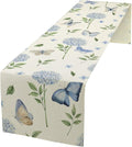 Hydrangea Butterfly Table Runner, Seasonal Spring Summer Table Runner by Unknown